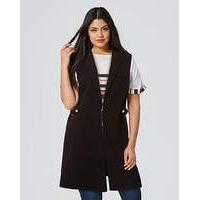 Tailored Sleeveless Buckle Detail Jacket