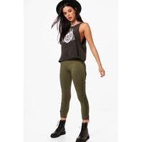 Tassle Side Festival Leggings - khaki