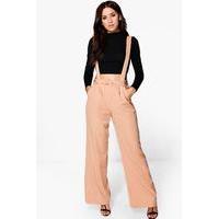 Tailored Self Belt Relaxed Trousers - blush