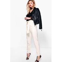 taylor high waist tailored slim fit trouser cream