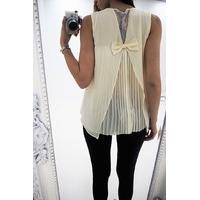 talina cream chiffon bow back cami