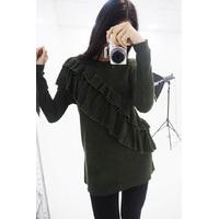 Tara ruffle front knitted jumper