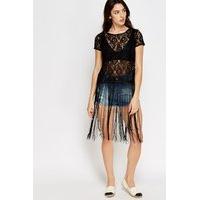 Tassel Hem Lace Top