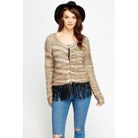 tassel hem zipped jumper