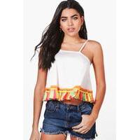 tassle swing cami white