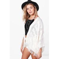 Tassel Trim Cardigan - cream