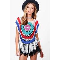 tassel crochet top multi