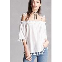 Tasseled Off-the-Shoulder Top