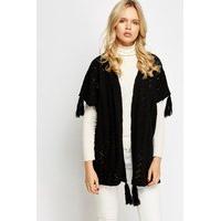 tassel hem loose cardigan