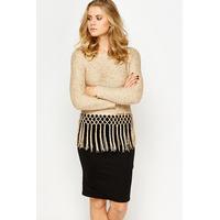 Tassel Hem Sequin Jumper