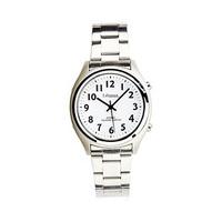 talking atomic watch round face link bracelet strap metal