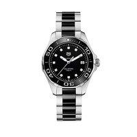 Tag Heuer ladies Aquaracer 35mm Diamond Quartz Ceramic Black Dial Watch