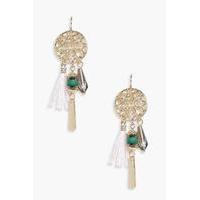 tassel dreamcatcher earrings gold