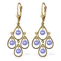 Tanzanite Quadruplo Milan Drop Earrings 2.4ctw in 9ct Gold