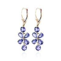 Tanzanite Blossom Drop Earrings 3.25ctw in 9ct Gold