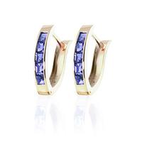 Tanzanite Acute Huggie Earrings 0.95ctw in 9ct Gold