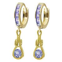 Tanzanite Loop Knot Huggie Earrings 0.95ctw in 9ct Gold