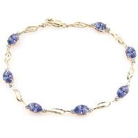 Tanzanite and Diamond Tennis Bracelet 3.0ctw in 9ct Gold