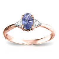 tanzanite and diamond ring 04ct in 9ct rose gold