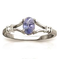 Tanzanite and Diamond Ring 0.4ct in 9ct White Gold