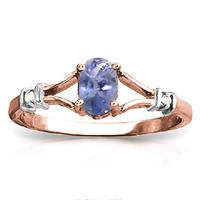 tanzanite and diamond ring 04ct in 9ct rose gold