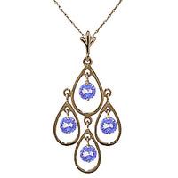 Tanzanite Quadruplo Milan Pendant Necklace 1.2ctw in 9ct Gold