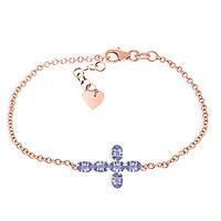 Tanzanite Adjustable Cross Bracelet 1.7ctw in 9ct Rose Gold