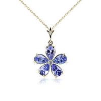 tanzanite and diamond flower petal pendant necklace 22ctw in 9ct gold