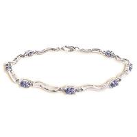 Tanzanite and Diamond Tennis Bracelet 2.0ctw in 9ct White Gold