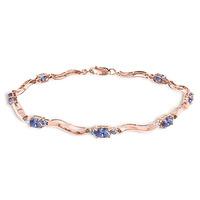 Tanzanite and Diamond Tennis Bracelet 2.0ctw in 9ct Rose Gold