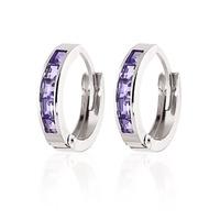 Tanzanite Huggie Earrings 0.95ctw in 9ct White Gold