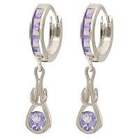 Tanzanite Loop Knot Huggie Earrings 0.95ctw in 9ct White Gold