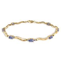 Tanzanite and Diamond Tennis Bracelet 2.0ctw in 9ct Gold