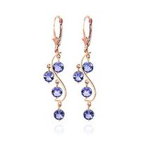 Tanzanite Dream Catcher Drop Earrings 4.0ctw in 9ct Rose Gold