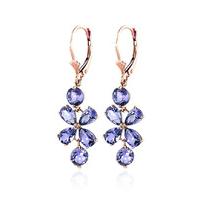 Tanzanite Blossom Drop Earrings 3.25ctw in 9ct Rose Gold