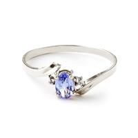 Tanzanite and Diamond Embrace Ring 0.45ct in 9ct White Gold