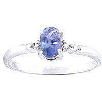 Tanzanite and Diamond Allure Ring 0.45ct in 9ct White Gold