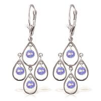 Tanzanite Quadruplo Milan Drop Earrings 2.4ctw in 9ct White Gold