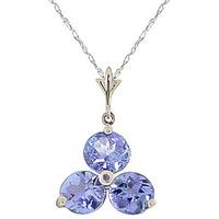 Tanzanite Trinity Pendant Necklace 0.75ctw in 9ct White Gold