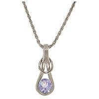 tanzanite san francisco pendant necklace 065ct in 9ct white gold