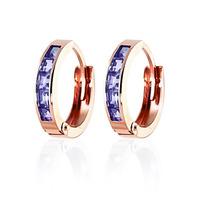 tanzanite huggie earrings 095ctw in 9ct rose gold