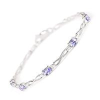 Tanzanite and Diamond Evert Tennis Bracelet 1.15ctw in 9ct White Gold