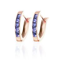 Tanzanite Acute Huggie Earrings 0.95ctw in 9ct Rose Gold