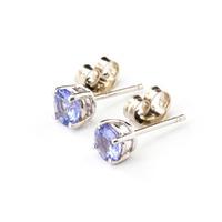 Tanzanite Stud Earrings 0.95ctw in 9ct White Gold