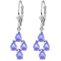 Tanzanite Drop Earrings 4.5ctw in 9ct White Gold