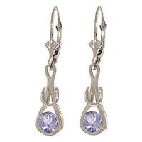 Tanzanite San Francisco Drop Earrings 1.3ctw in 9ct White Gold