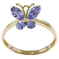 Tanzanite Butterfly Ring 0.4ctw in 9ct Gold