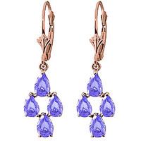 Tanzanite Drop Earrings 4.5ctw in 9ct Rose Gold