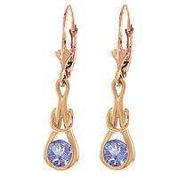 Tanzanite San Francisco Drop Earrings 1.3ctw in 9ct Rose Gold