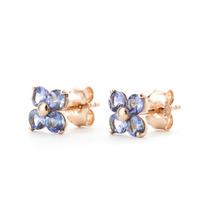 Tanzanite Clover Stud Earrings 1.15ctw in 9ct Rose Gold